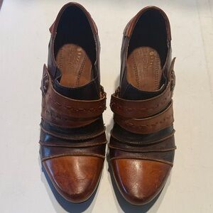 Brown Leather Strappy Heels